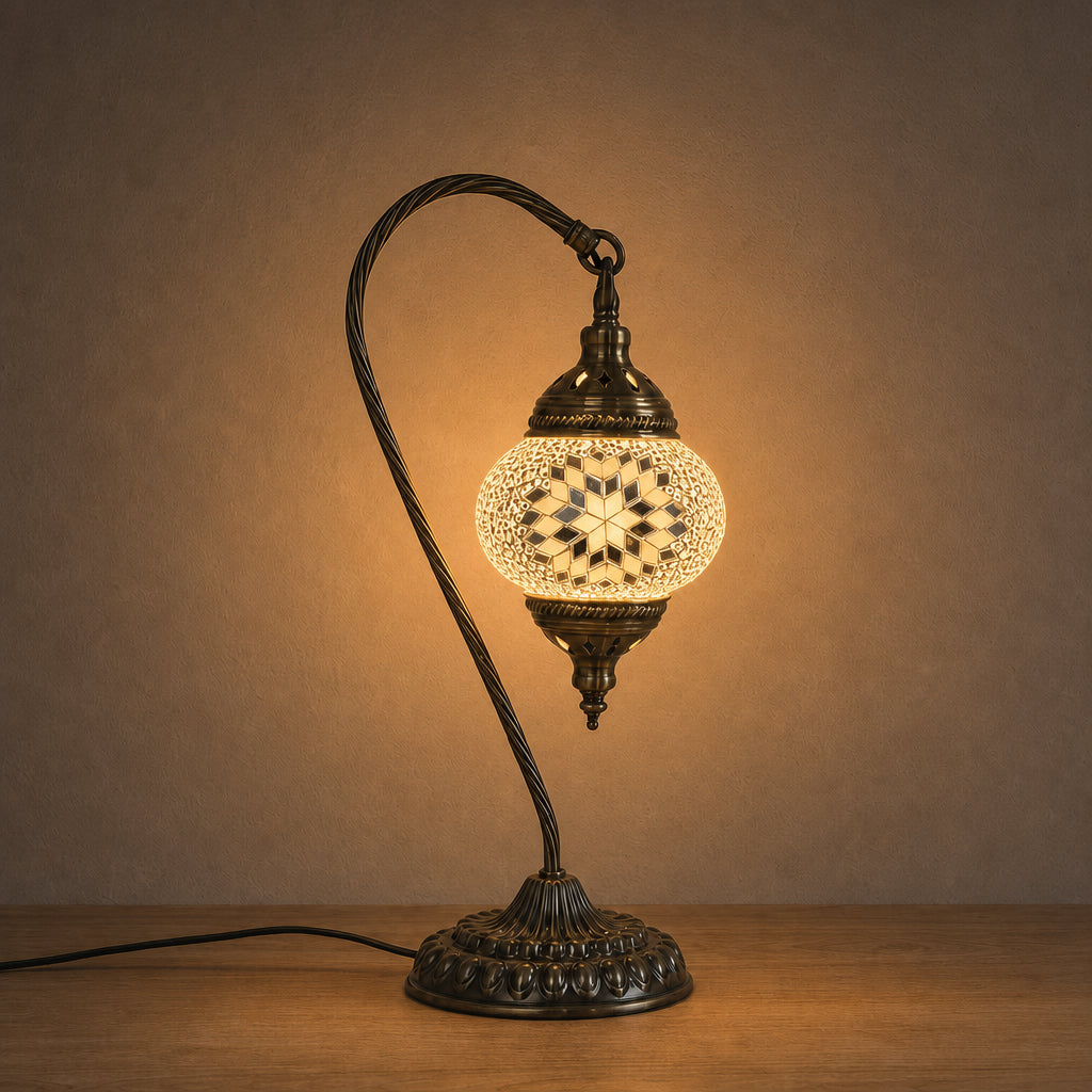 Swan Lamps Mosaics - White Mirror