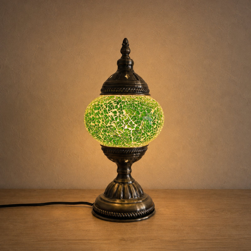 Table Lamps - Green Crackle