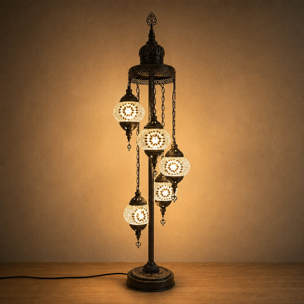 Turkish Floor Lamp with 5 Globes - M40