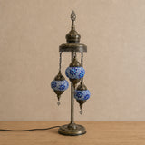Turkish Floor Lamps 3 Pieces - Blue Flower