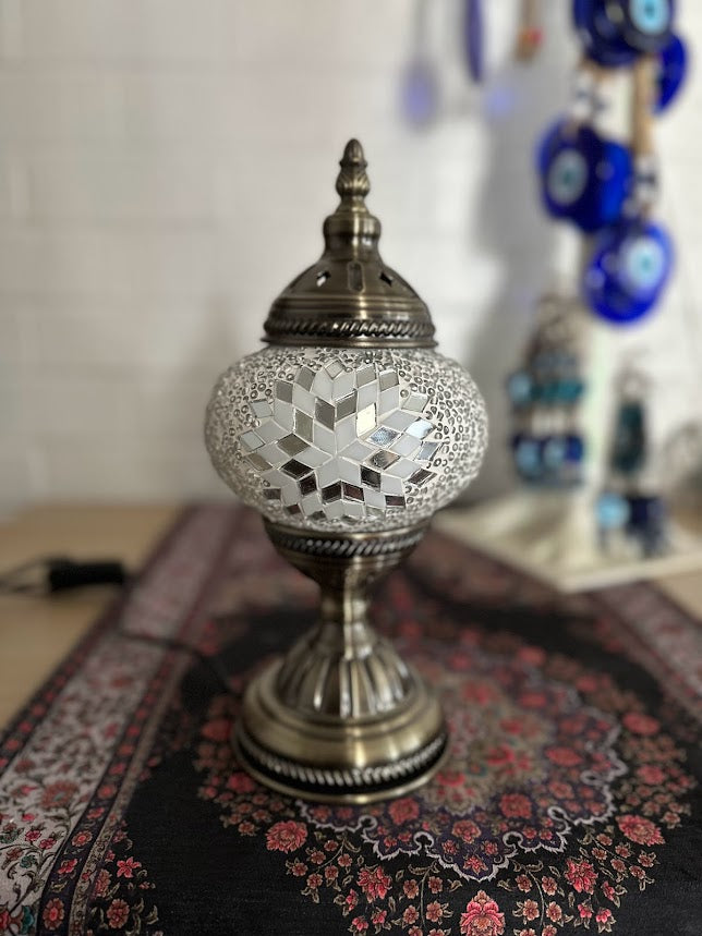 Table Lamps- White Mirror
