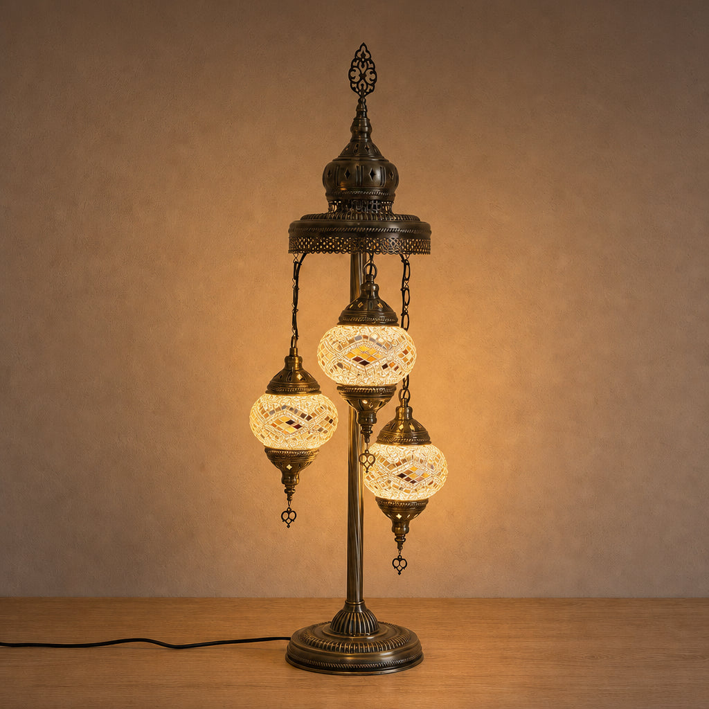 Turkish Floor Lamps 3 Pieces - White