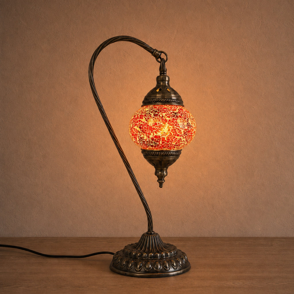 Swan Lamps Mosaics - Red Crackle
