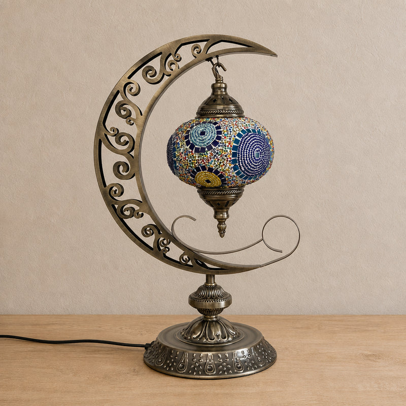 Crescent Moon Lamps - Blue Sun
