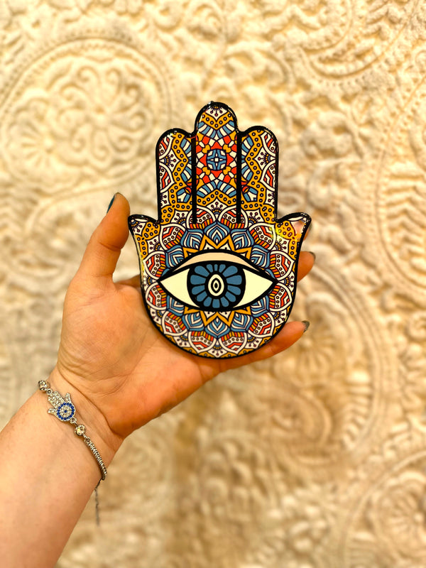 Hamsa Hand- Yellow&Red&Blue
