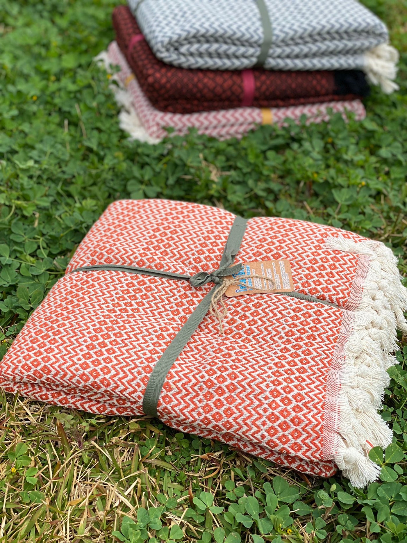 Handwoven Cotton Throw - Orange