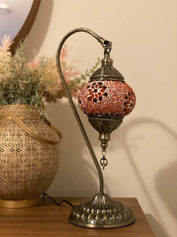 Swan Lamps - Red Yellow Flower